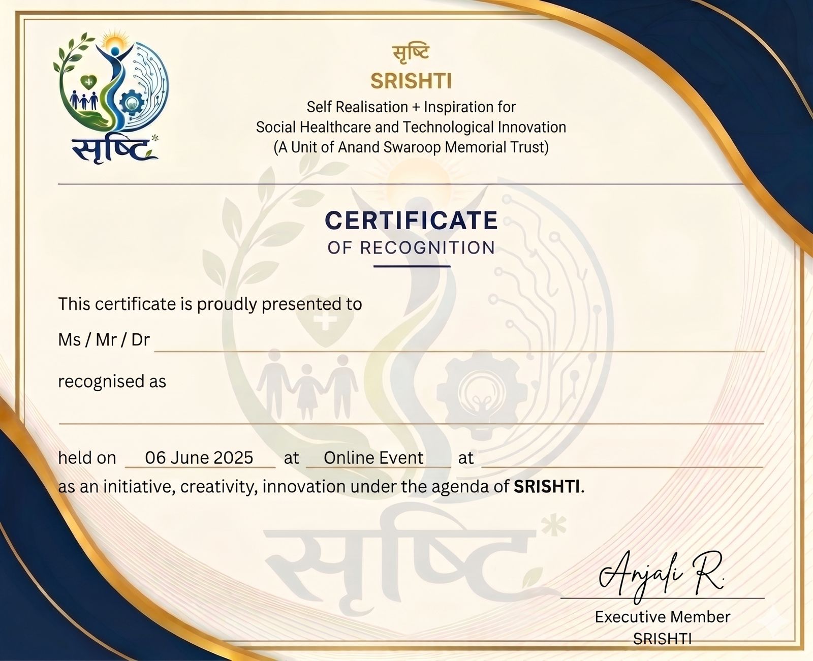 Certificate of Recognition